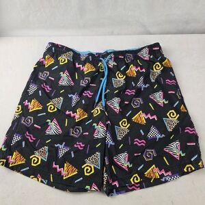 Broken Threads Men's Colorful 80's Geometric Swim Shorts Size Large BS57